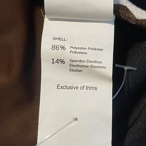 Cupshe XS Bikini Brown White Whipstitch Halter Plunge Tie Two Piece Swimsuit - Picture 7 of 9